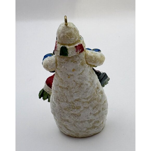Vintage Snowman Christmas Tree Ornament With Scarf & Star Rustic - Picture 2 of 7